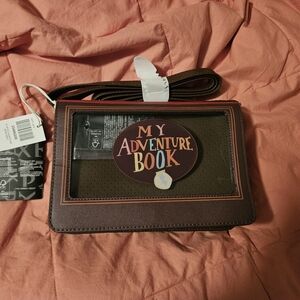 Brown and Black Crossbody Bag with Adventure Book Design